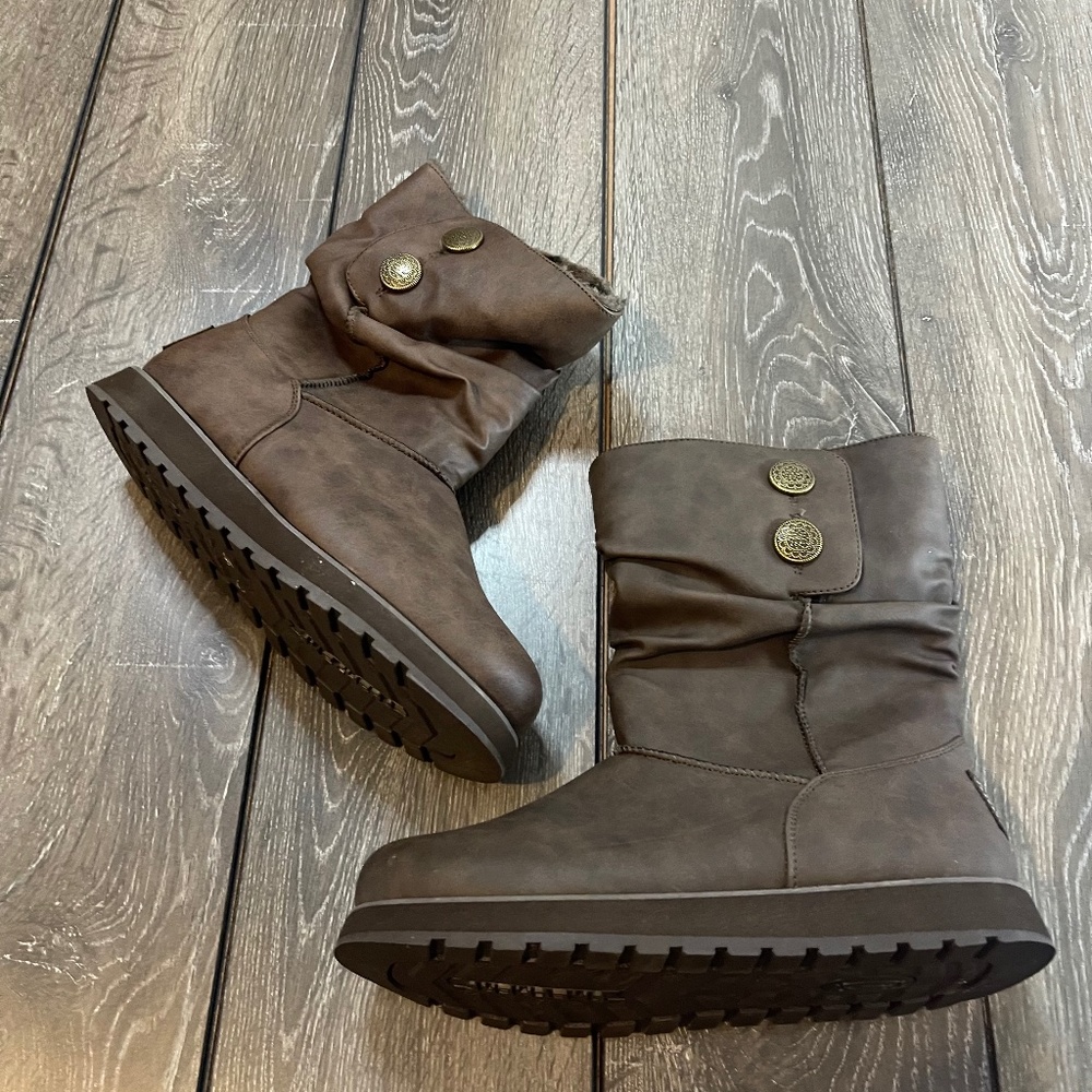 Skechers Brown Faux Fur Lined Boots Women's Size 7.5 NWOB
